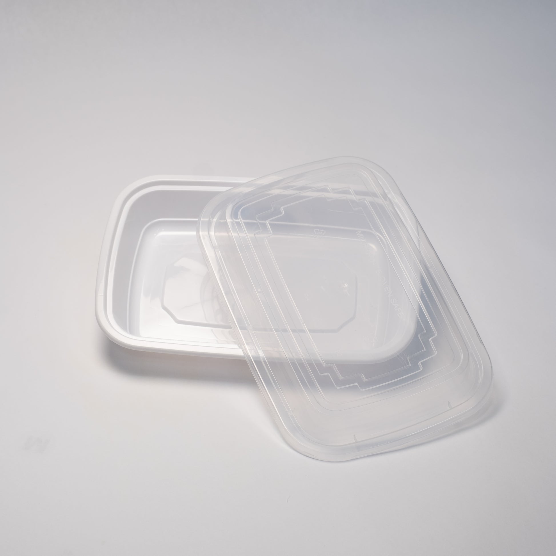 FH-16W -7 inchx5 inch rectangular container with lids, White