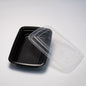 FH 78 B -8 inchx6 inch rectangular container with lids, Black