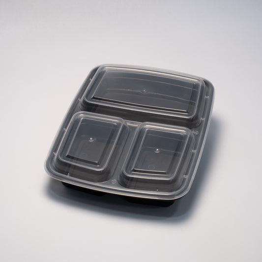 FH 388 B -3-compartment rectangular container with lids