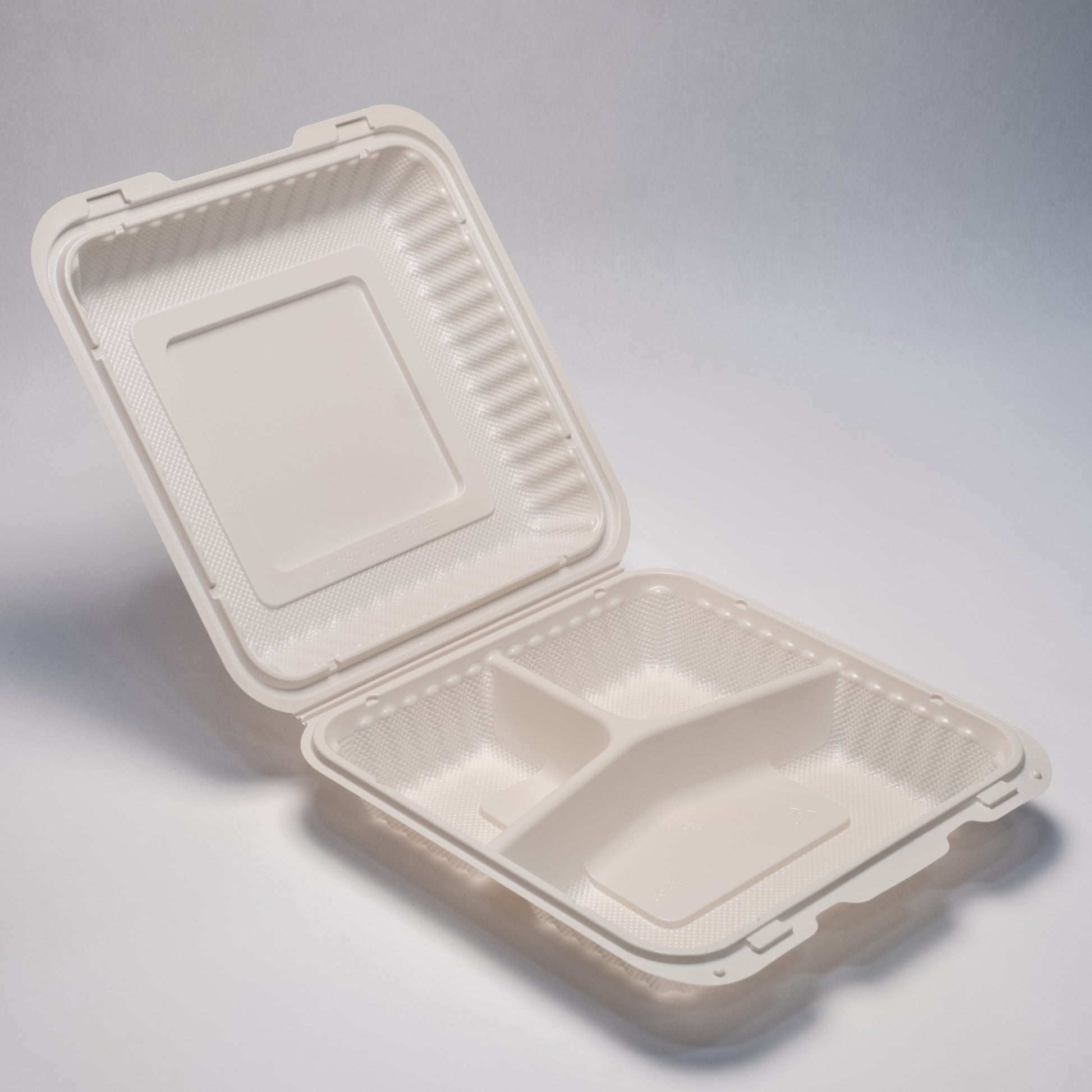 CM 93 -9 inchx9 inch 3-compartment hinged container