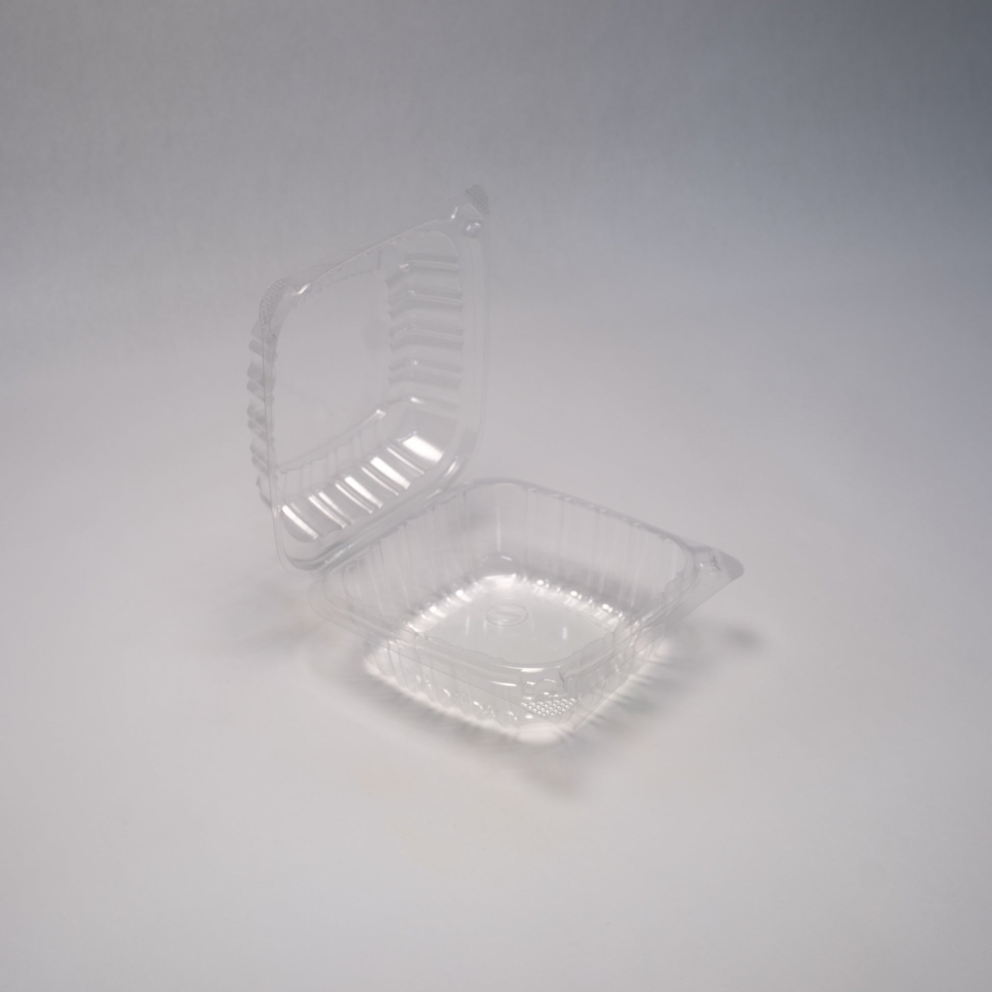 TZ J038 -10 1/2 inch x 5 1/4 inch x 1 7/8 inch single-compartment clear hinged container