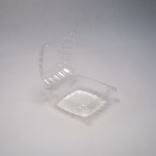 TZ J038 -10 1/2 inch x 5 1/4 inch x 1 7/8 inch single-compartment clear hinged container