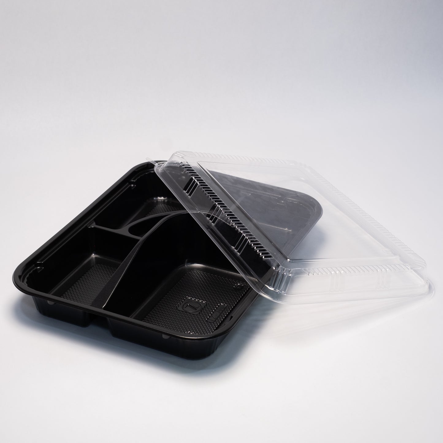 TZ 306 -9 7/8 inch x 7 5/8 inch x 7/8 inch 5-compartment rectangular bento box