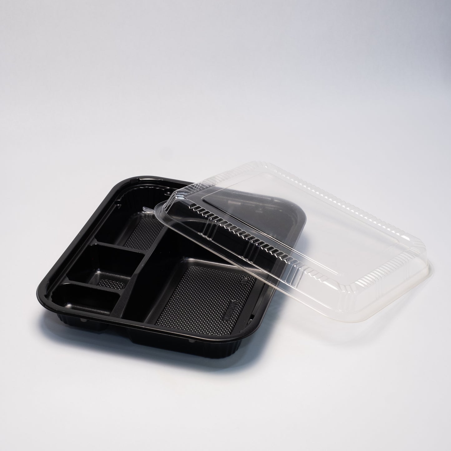 TZ 305 -8 3/4 inch x 6 7/8 inch x 7/8 inch 5-compartment rectangular bento box